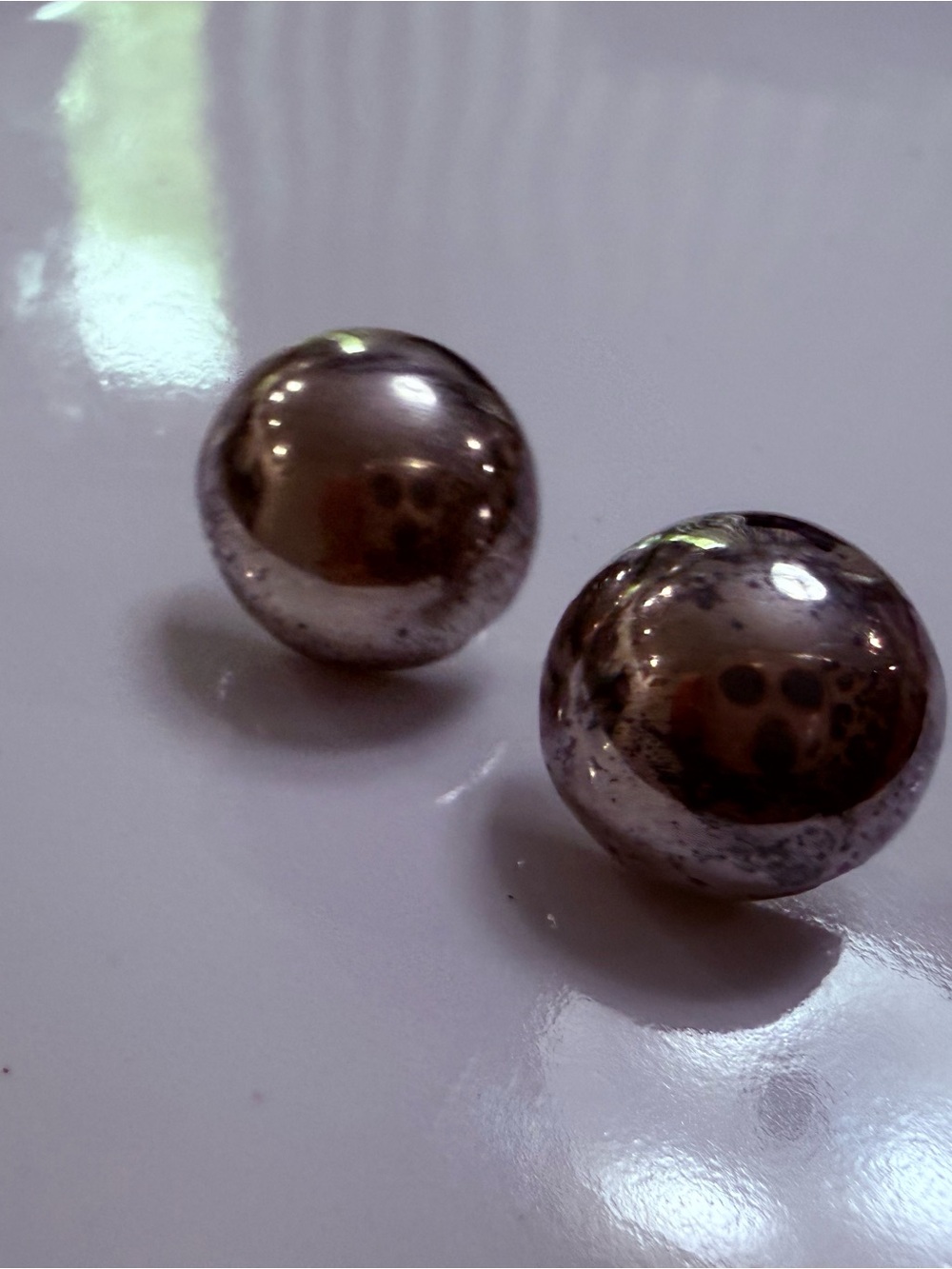 Classic Silver 925 Ball Stud Earrings - Polished Metallic Look